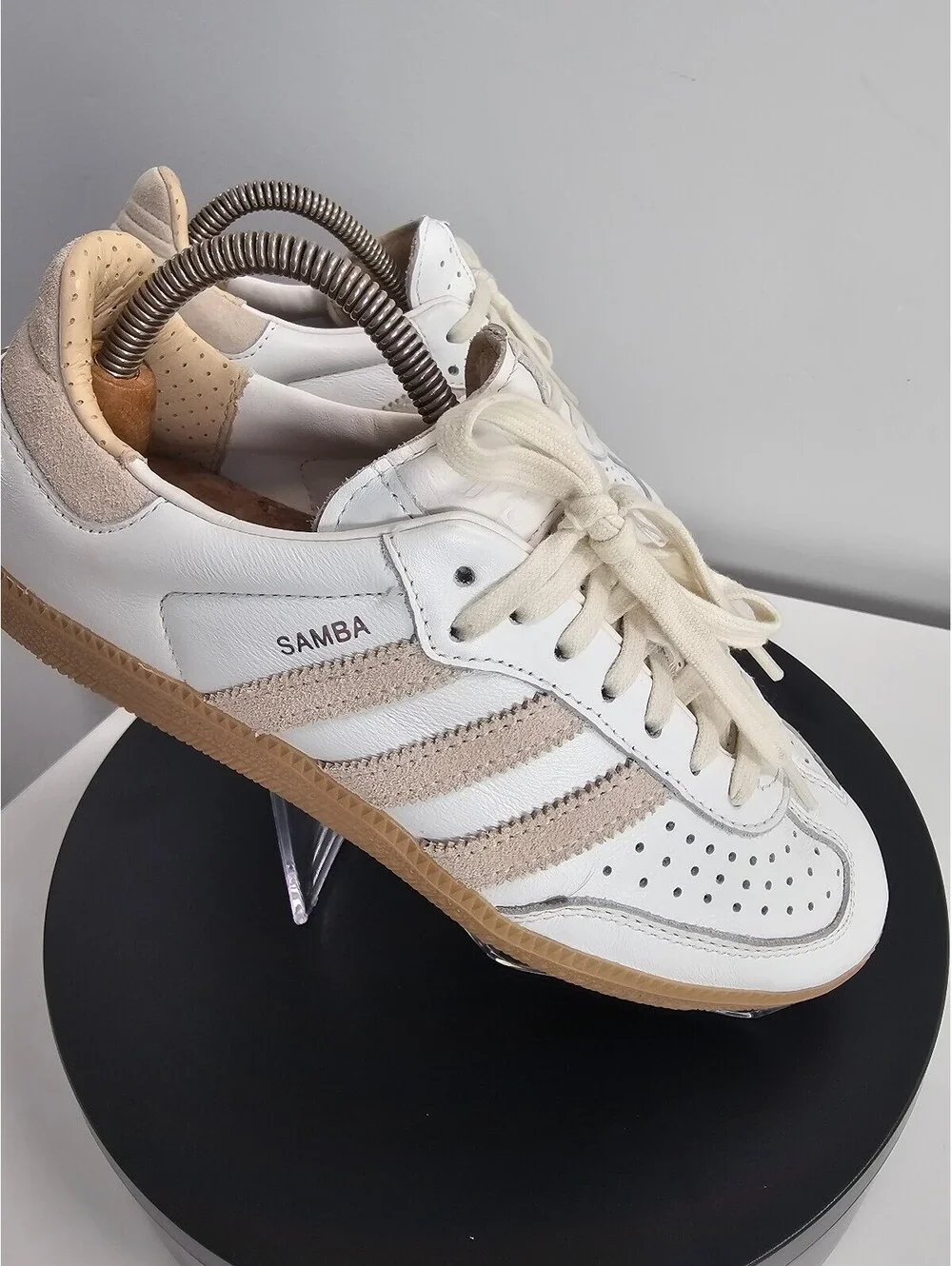Adidas Samba Classic White and Beige Sneakers